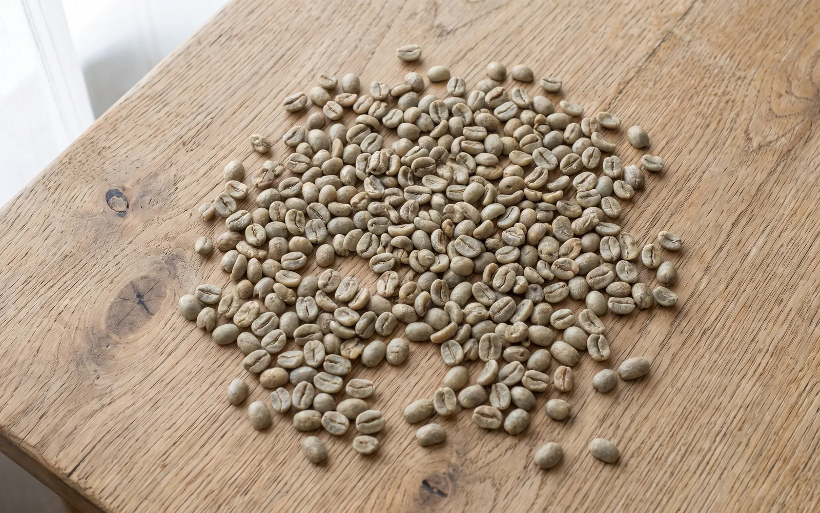 Granos de café verdes, sin tostar