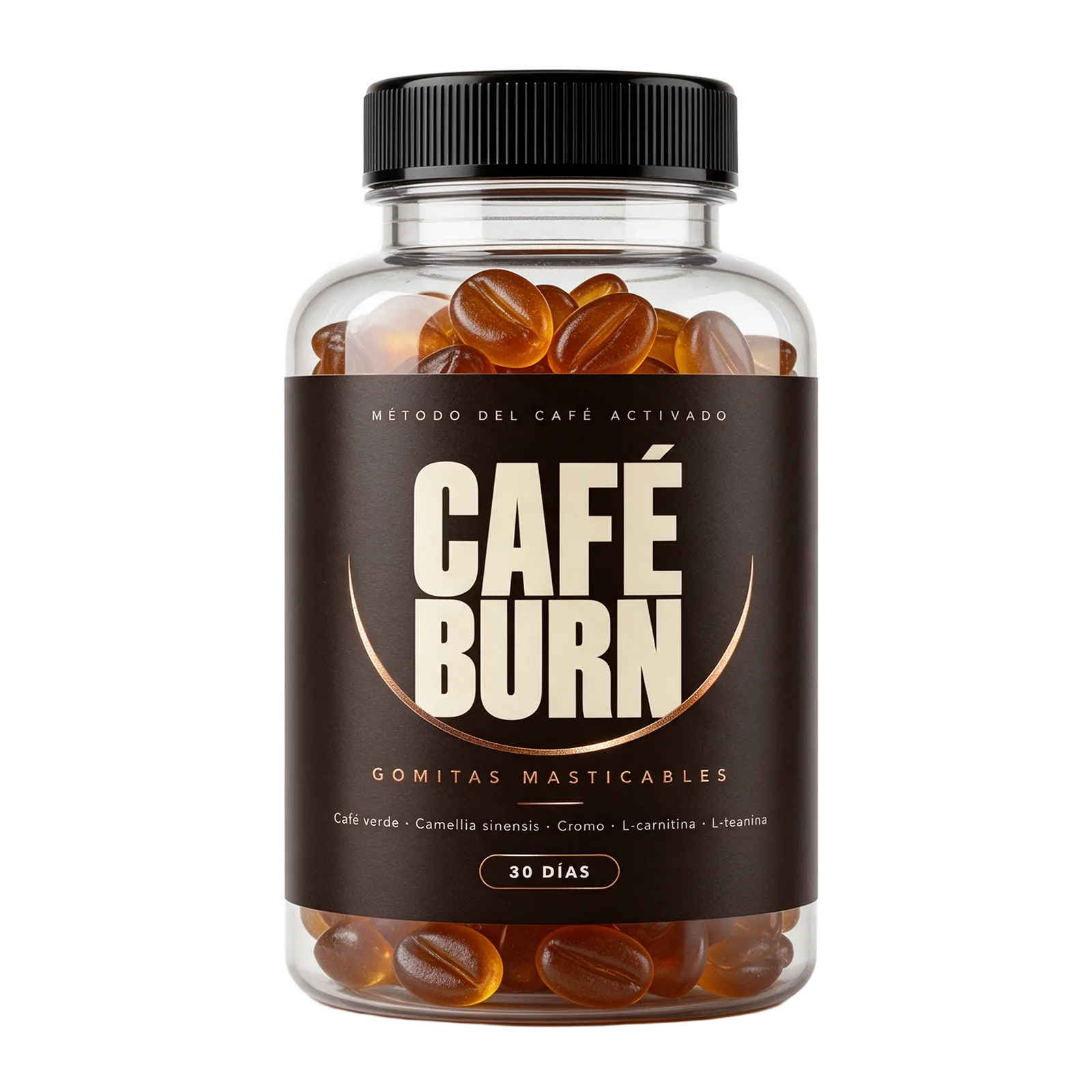 El frasco de Café Burn